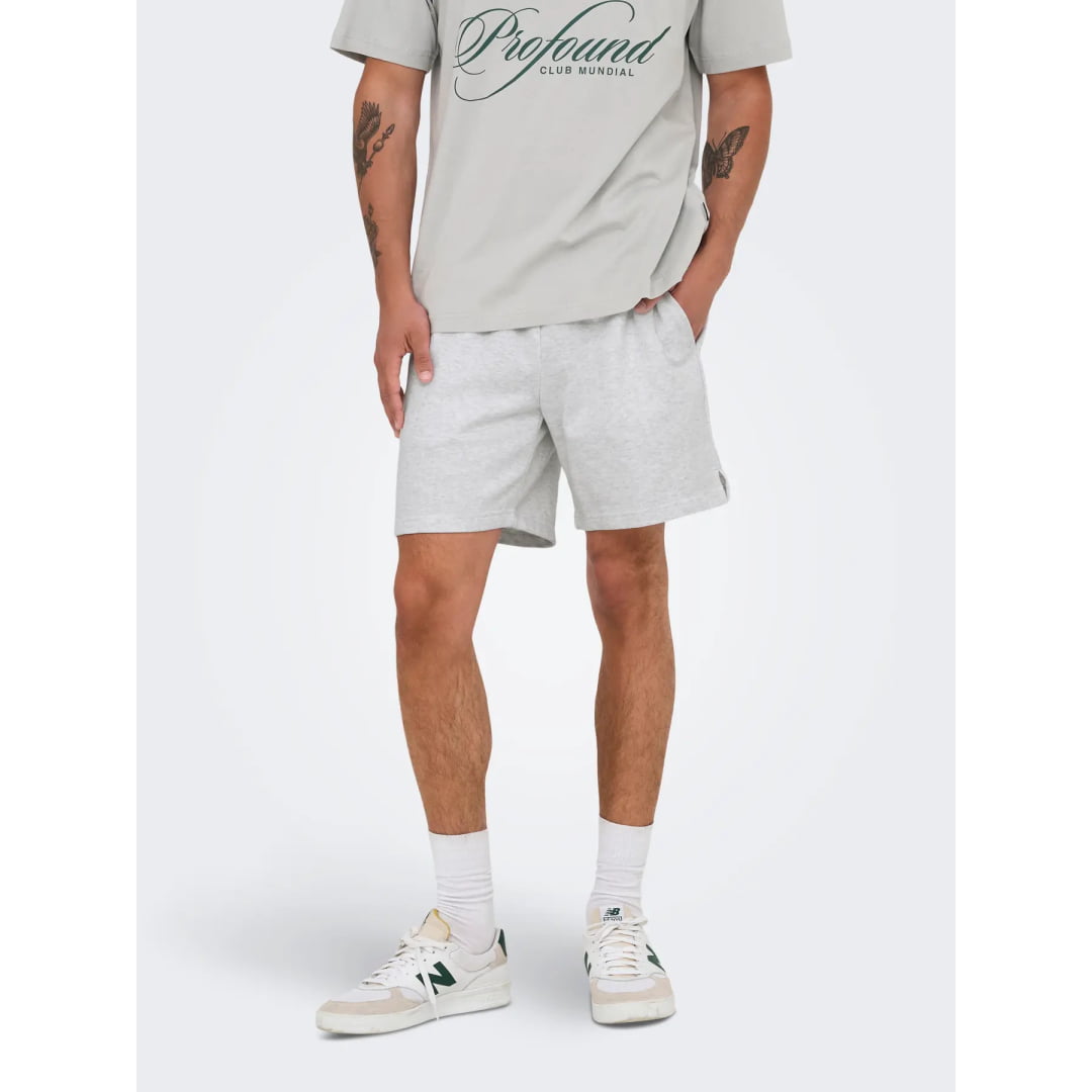 Short Only & Sons Onsdavid Sweat Light Grey Melange