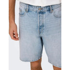 Short Only & Sons Onsedge LB 2041 TAI Light Blue Denim - Lb