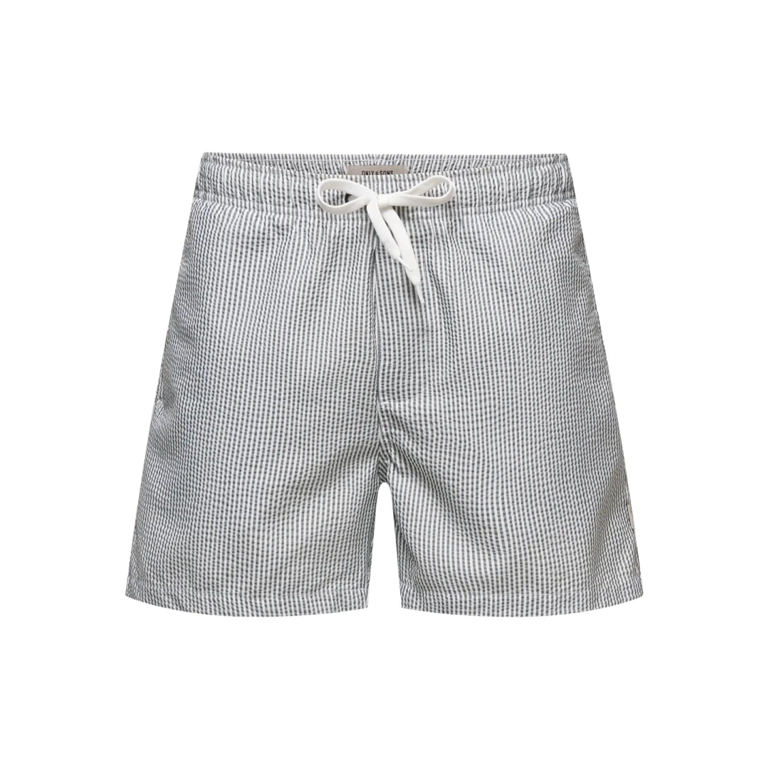 Short Only & Sons Onsted Stripe Seersucker Darkest Spruce