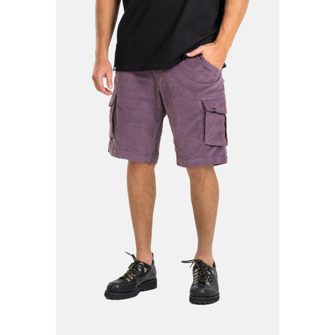 Short Reell City Cargo Baby Cord Purple - Insidshop.com