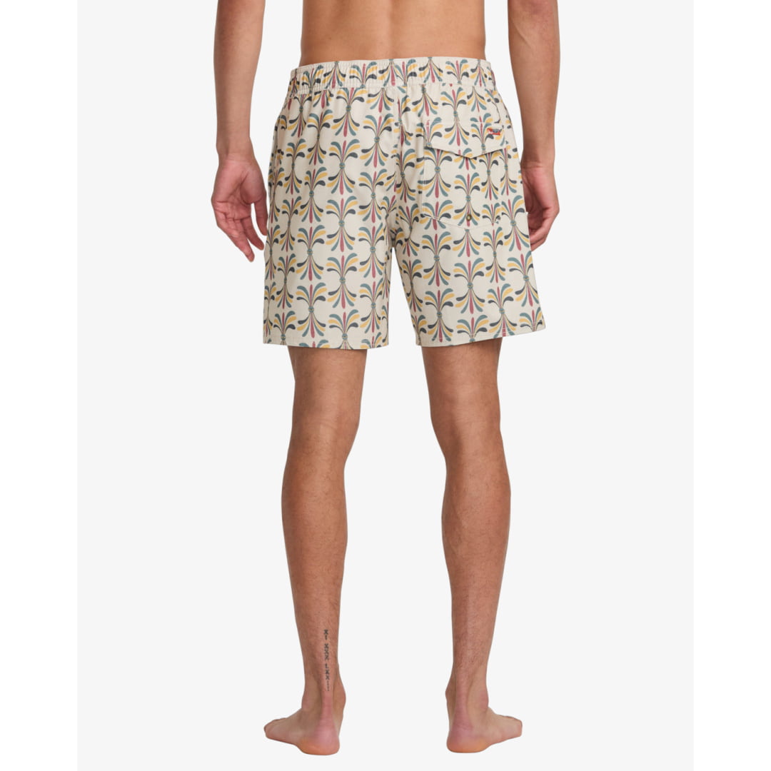 Short RVCA LA Eye Floral Elastic 17’’ Light Khaki - Rvca