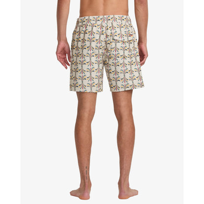 Short RVCA LA Eye Floral Elastic 17’’ Light Khaki - Rvca