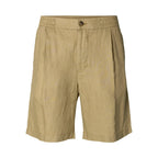 Short Selected SLHREGULAR Art Linen Savannah Tan