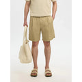 Short Selected SLHREGULAR Art Linen Savannah Tan