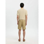 Short Selected SLHREGULAR Art Linen Savannah Tan