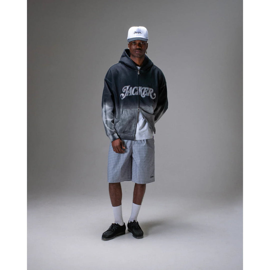 Sweat à Capuche Jacker Curve Logo Zip Gradient Washed