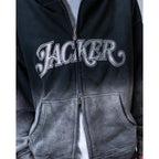 Sweat à Capuche Jacker Curve Logo Zip Gradient Washed