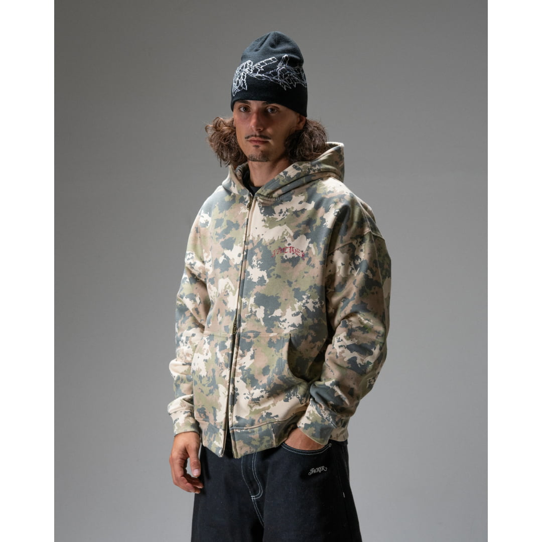 Sweat à Capuche Jacker N°1890 Zip Camo - Insidshop.com