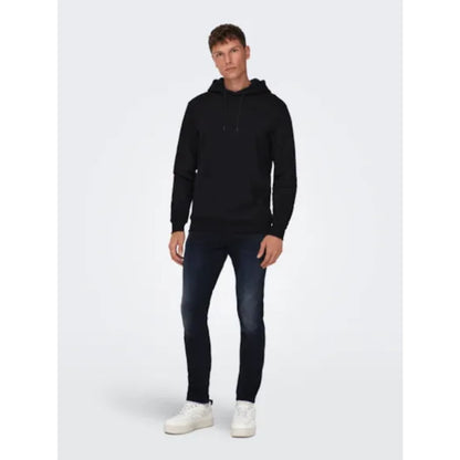 Sweat à Capuche Only & Sons Onsceres Black - Insidshop.com