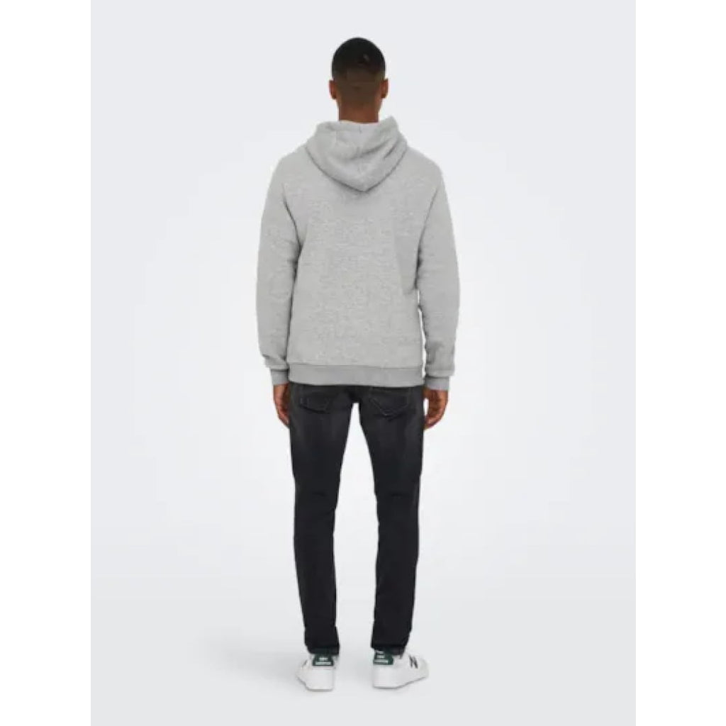 Sweat à Capuche Only & Sons Onsceres Light Grey Melange