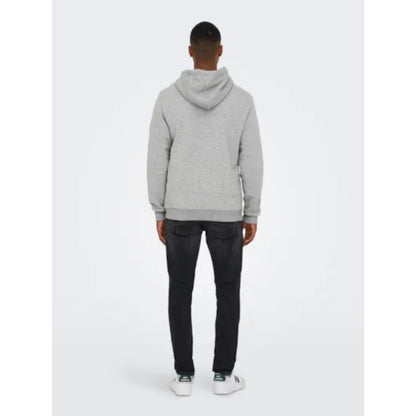Sweat à Capuche Only & Sons Onsceres Light Grey Melange