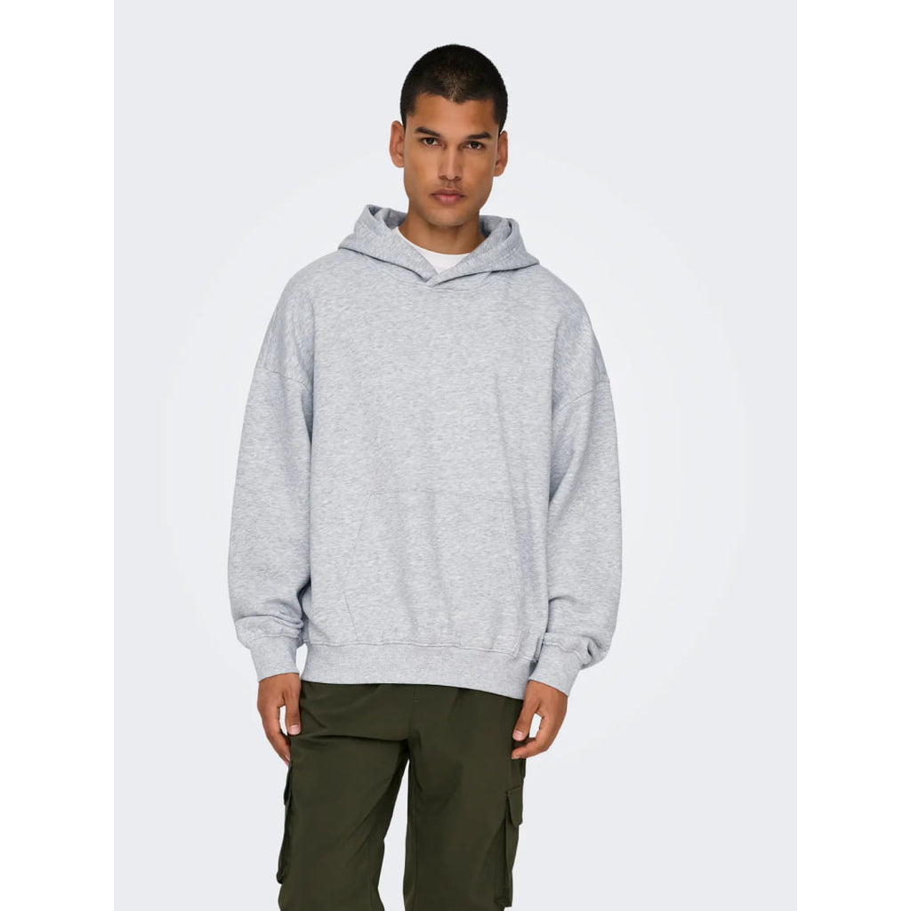 Sweat à Capuche Only & Sons Onsturner Life VTG Light Grey
