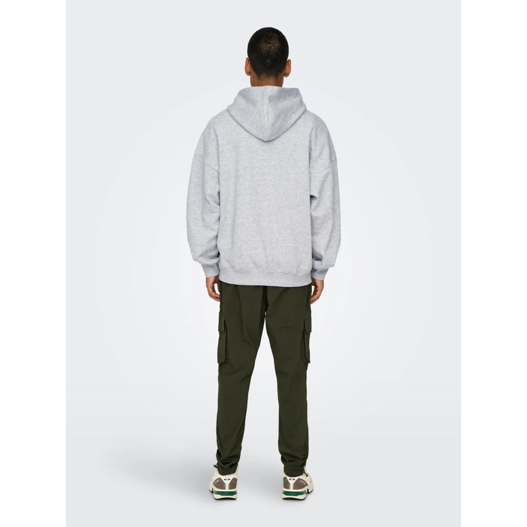 Sweat à Capuche Only & Sons Onsturner Life VTG Light Grey