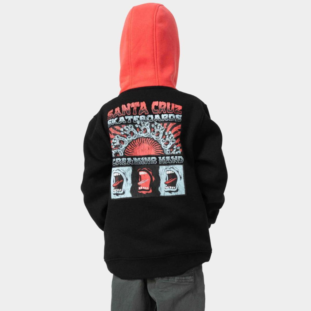 Sweat à Capuche Santa Cruz Youth VTG Sceaming Connect Black
