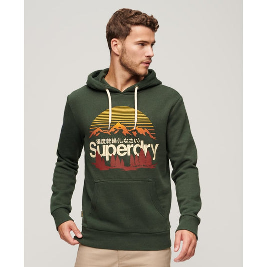 SWEAT A CAPUCHE SUPERDRY VERT FONCE GREAT OUTDOOR - Sweat