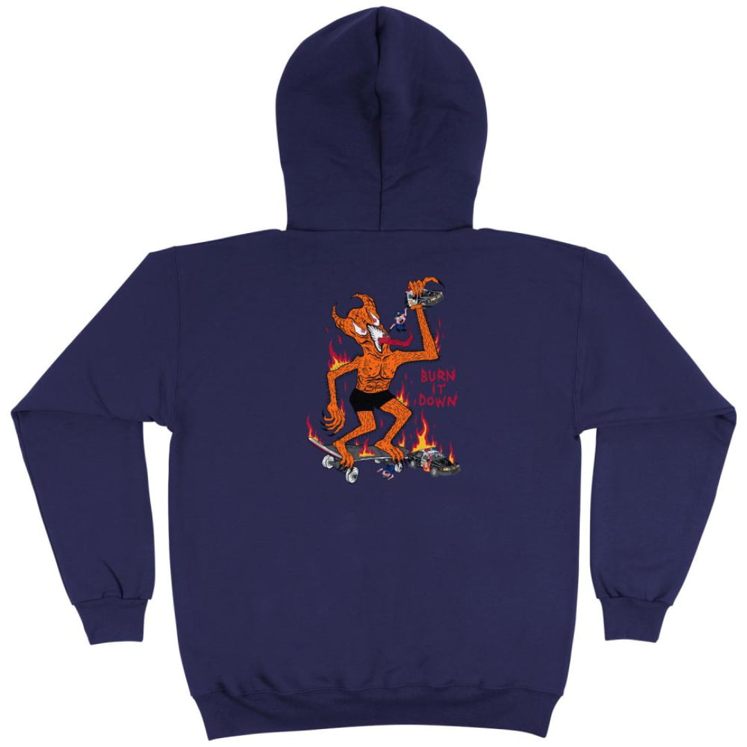 Sweat à Capuche Trasher Burn It Down Navy - Insidshop.com