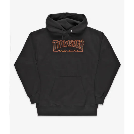 Sweat à Capuche Trasher Hoody Outlined Black Orange