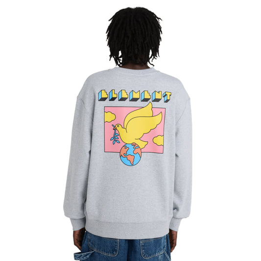 Sweat Col Rond Element World Peace CR Mid Grey Heather - Cr