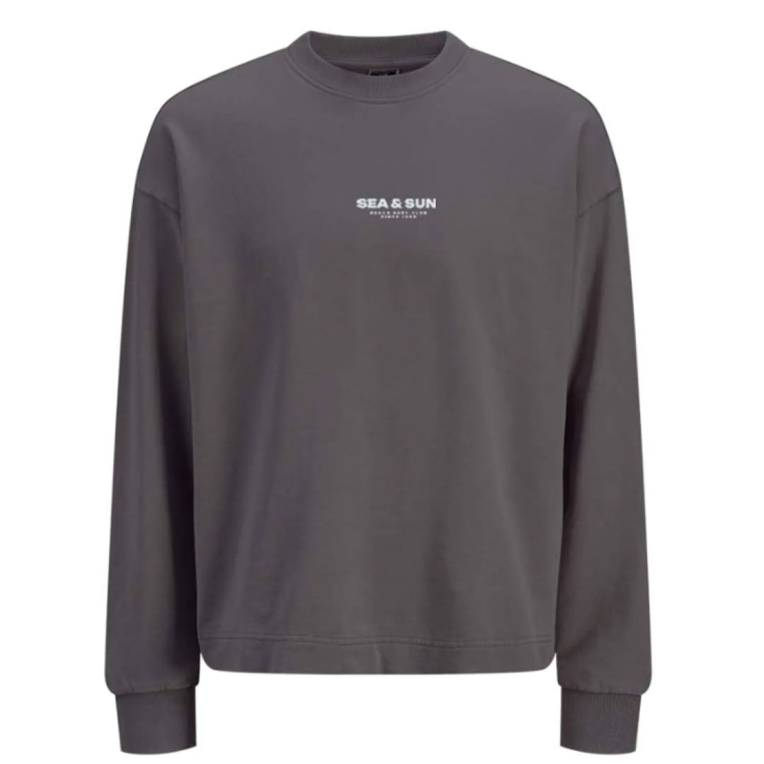 Sweat Col Rond Jack & Jones JORSURF UP Black Onyx - Jorsurf