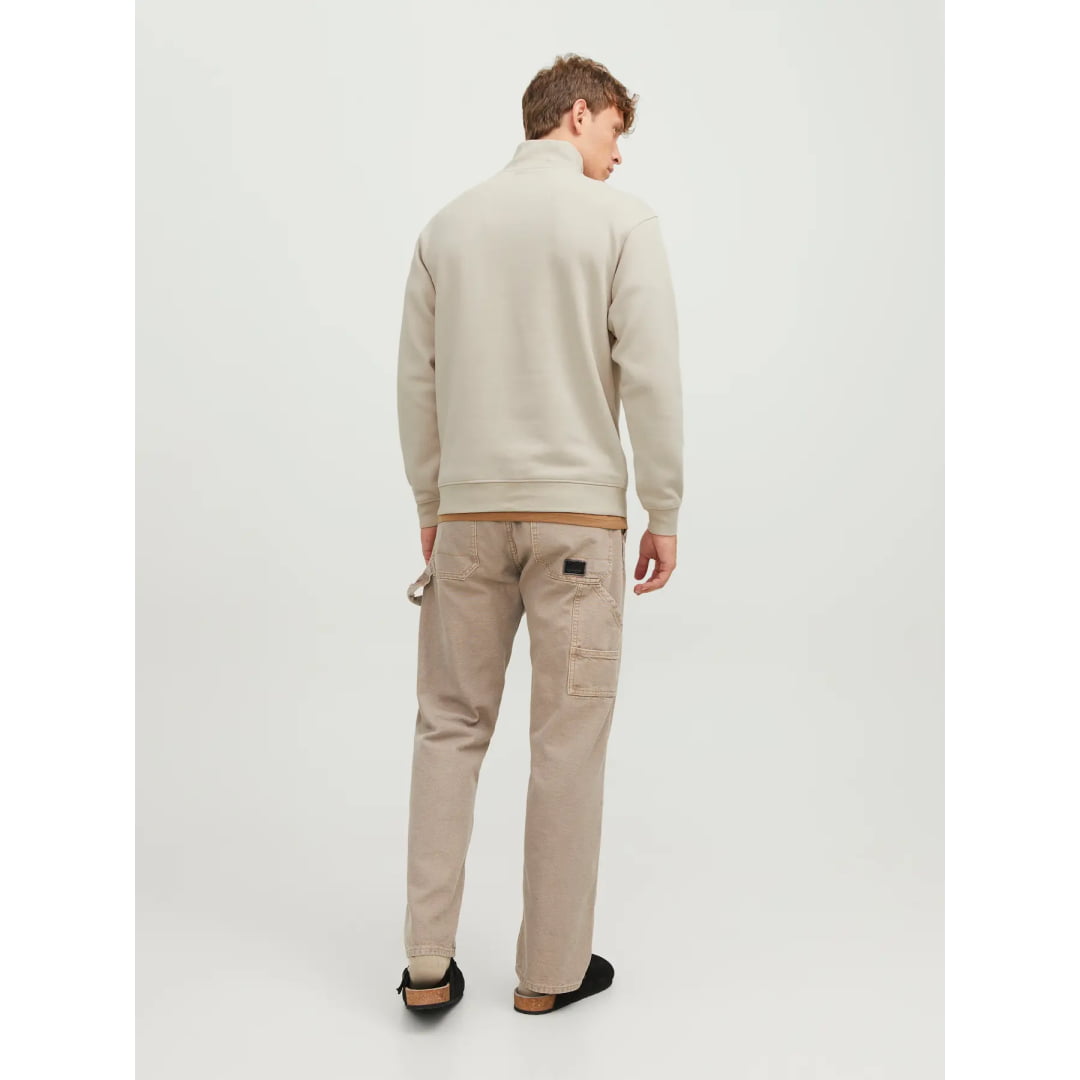 Sweat Jack & Jones JJEBRADLEY Half Zip Moonbeam - Jjebradley