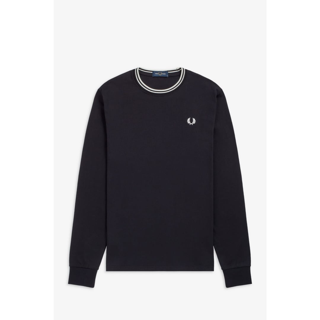 T-shirt Fred Perry Twin Tipped LS Black - Ls - Insidshop.com