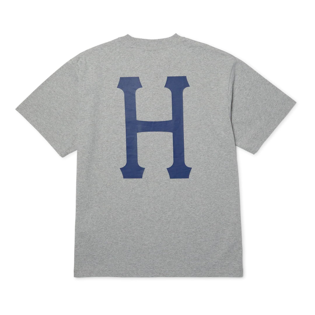 T-shirt HUF Classic H SS Heather Grey Navy - Huf h Ss