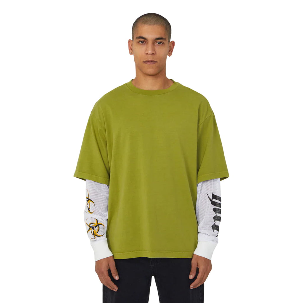 T-shirt HUF LS Leon Double Layer Top Acid Green - Huf Ls