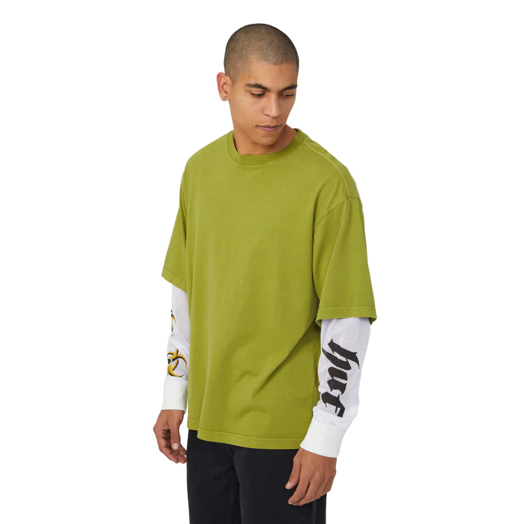 T-shirt HUF LS Leon Double Layer Top Acid Green - Huf Ls