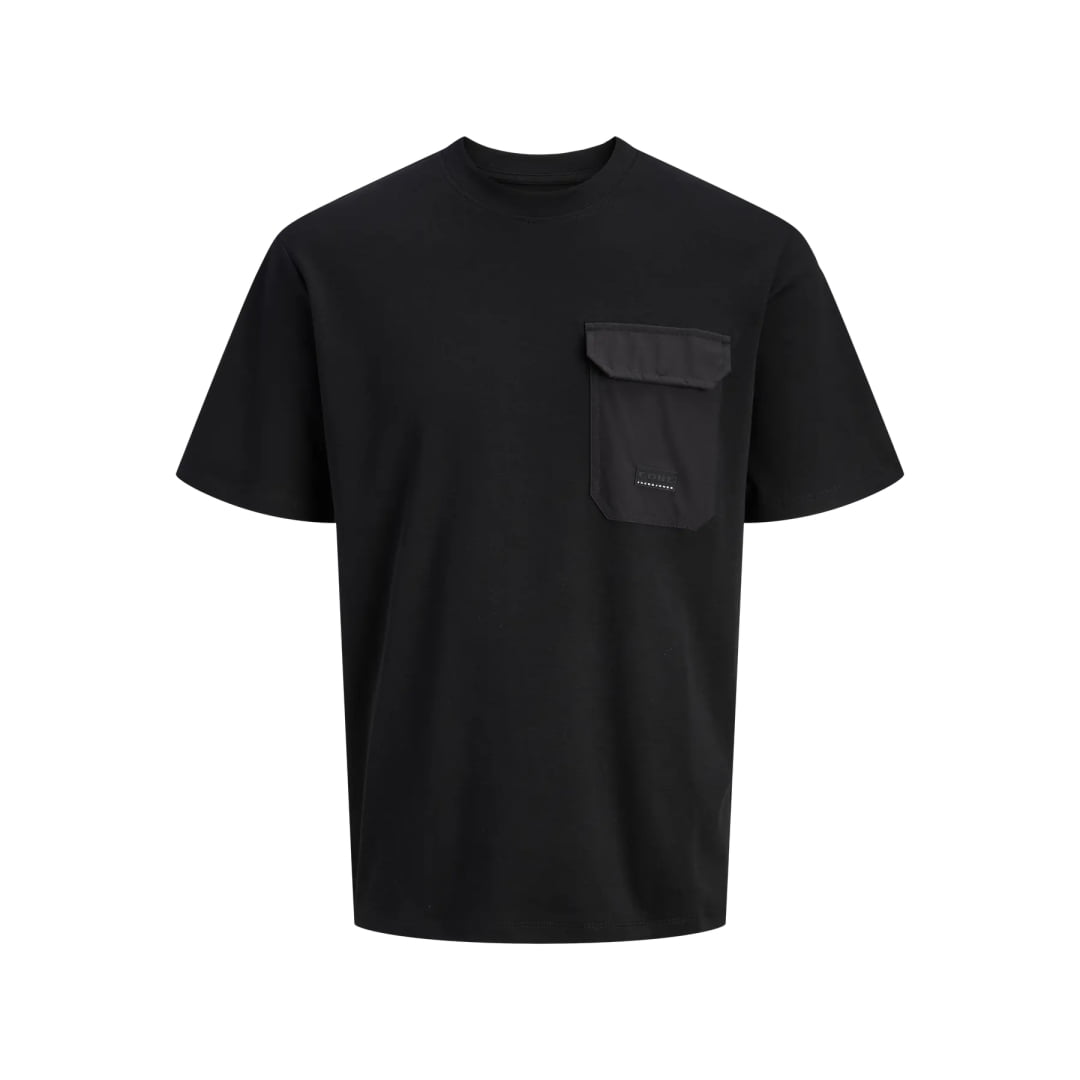 T-shirt Jack & Jones JCOFUSION Pocket SS Crew Neck Black