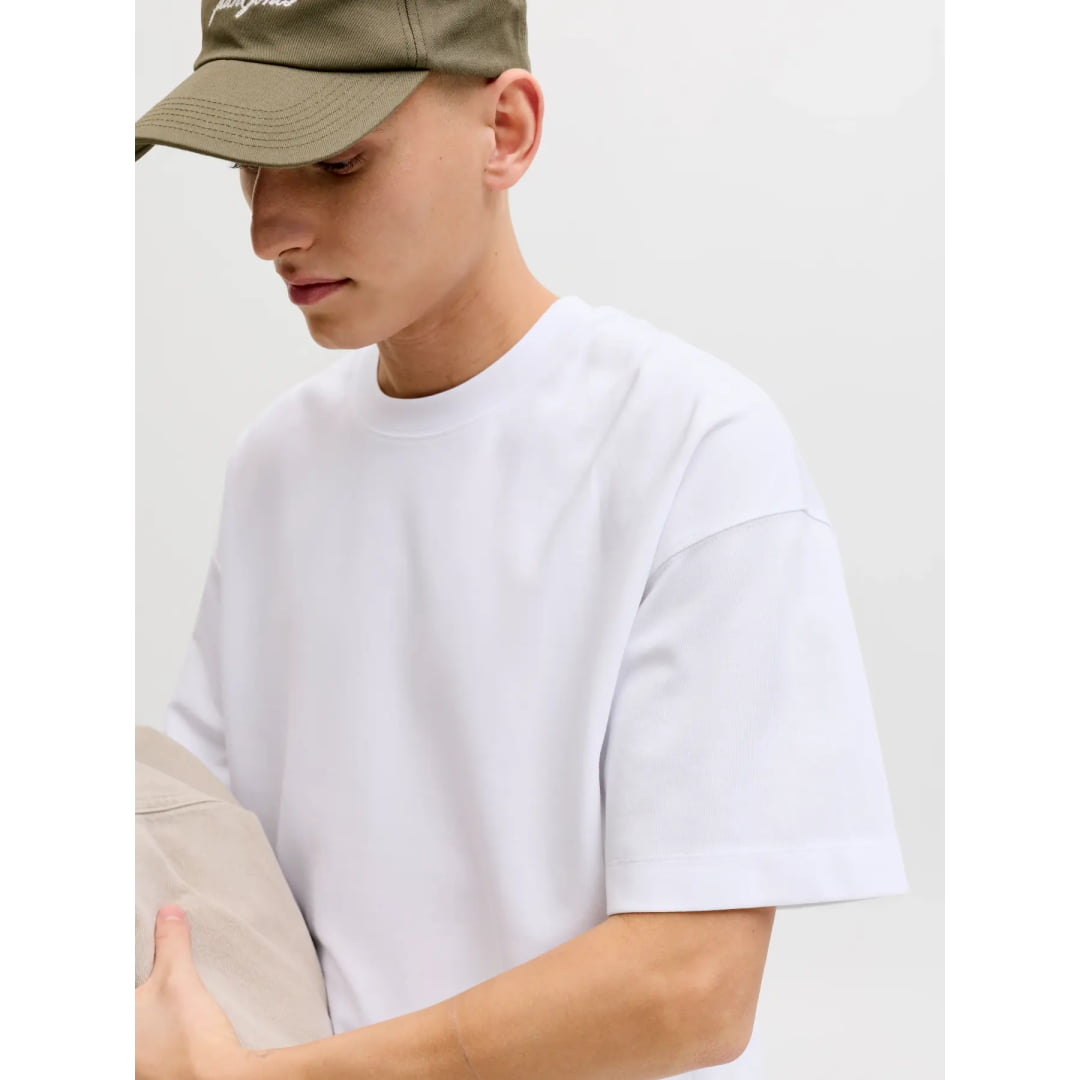 T-shirt Jack & Jones JJEBARRON SS O-Neck White - Jjebarron