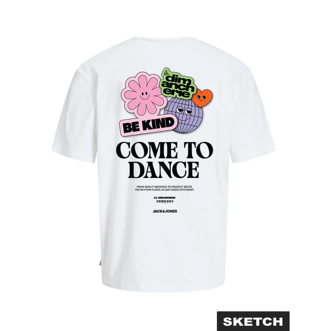 T-shirt Jack & Jones Jordimancherie C.N FT0625 Bright White