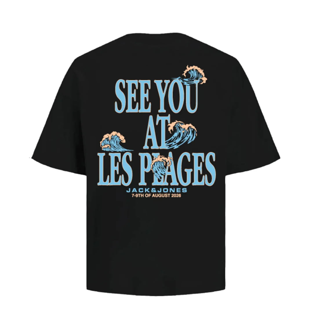 T-shirt Jack & Jones JORLES Plages SMU Black - Jorles Smu