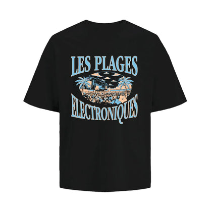 T-shirt Jack & Jones JORLES Plages SMU Black - Jorles Smu