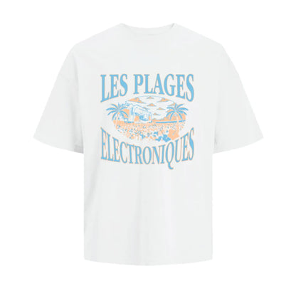 T-shirt Jack & Jones JORLES Plages SMU Bright White