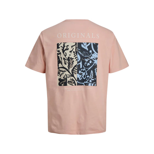 T-shirt Jack & Jones JORMONTAUK AOP Back SS Crew Neck Peach