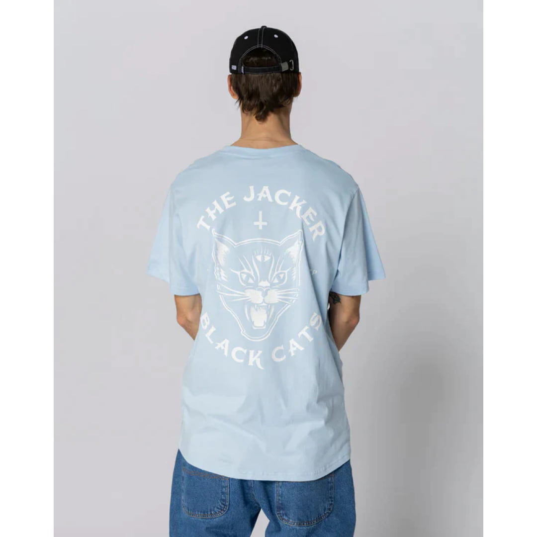 T-shirt Jacker Black Cats Baby Blue - Cleaner Yellow