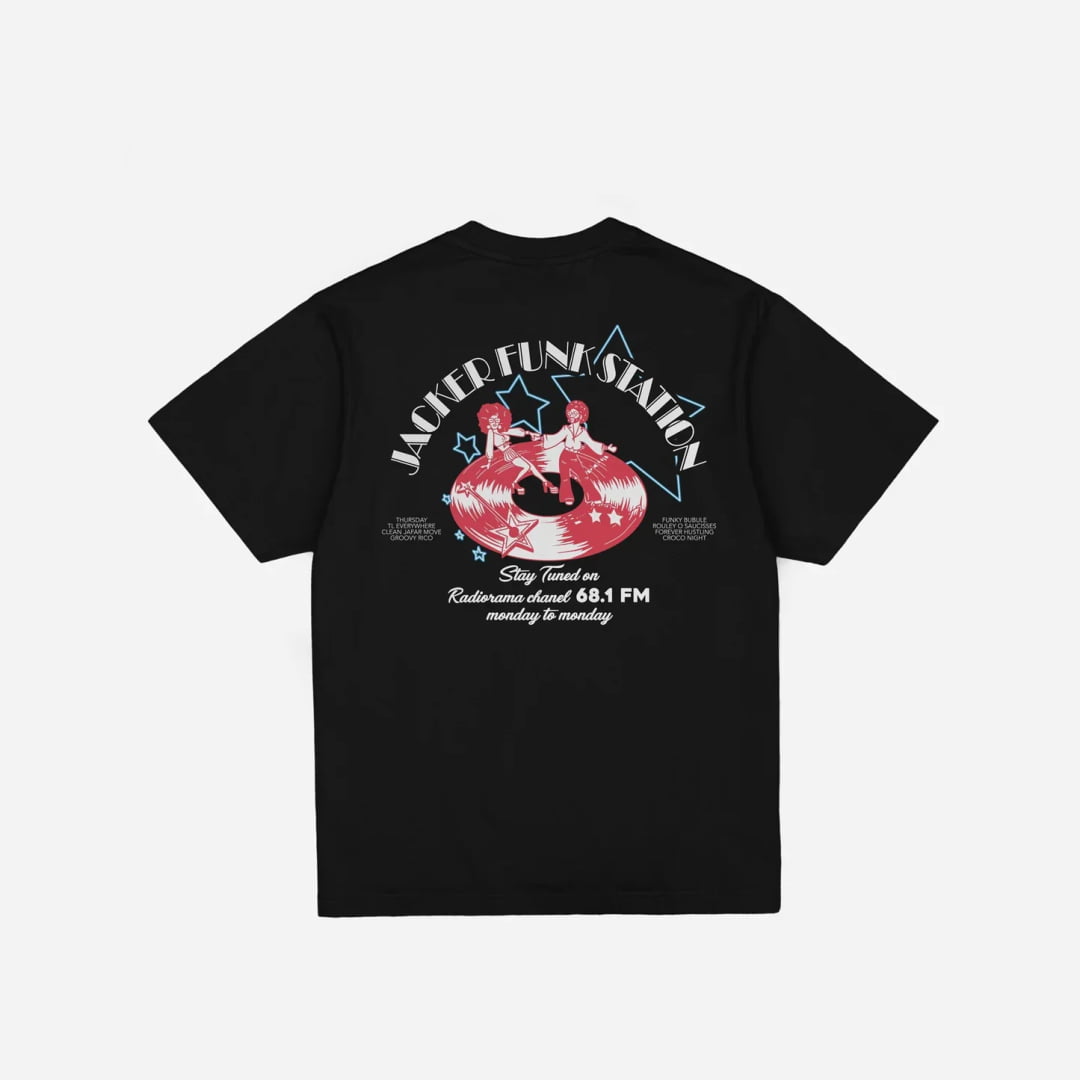 T-shirt Jacker Funk Station Black - Inferno Washed