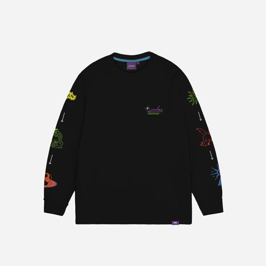 T-shirt Jacker LS Bristol Black - Inferno Washed