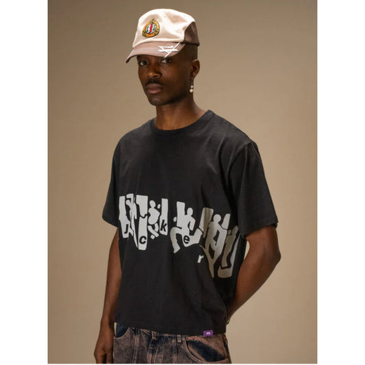 T-shirt Jacker Mirror Maze Garment Dyed Black