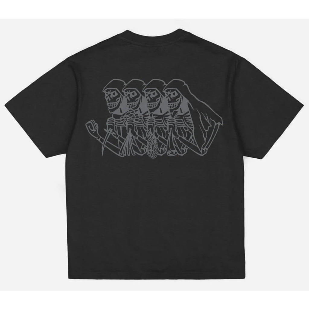 T-shirt Jacker Skeleton Garment Dyed Black - Insidshop.com
