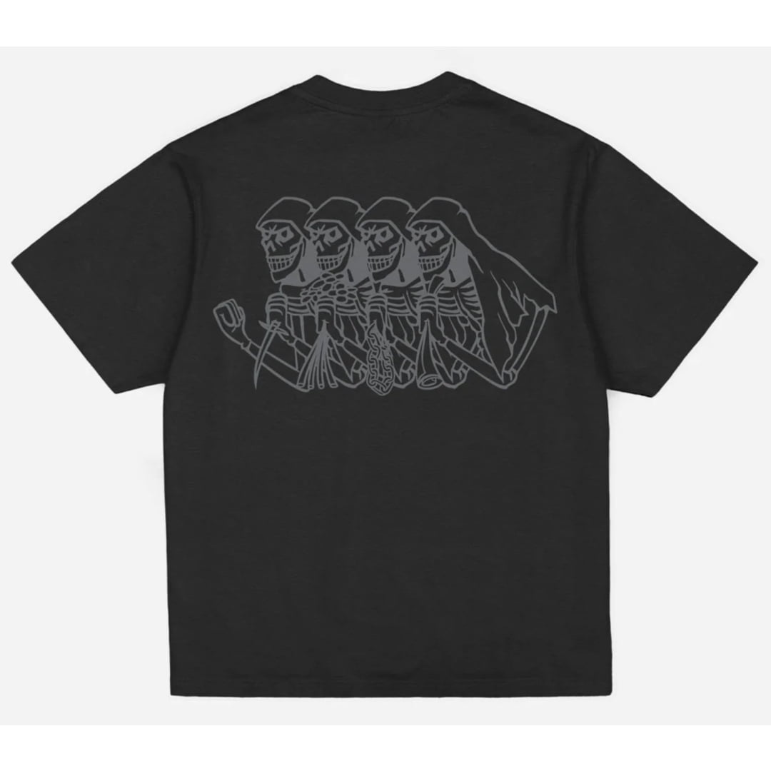 T-shirt Jacker Skeleton Garment Dyed Black - Insidshop.com