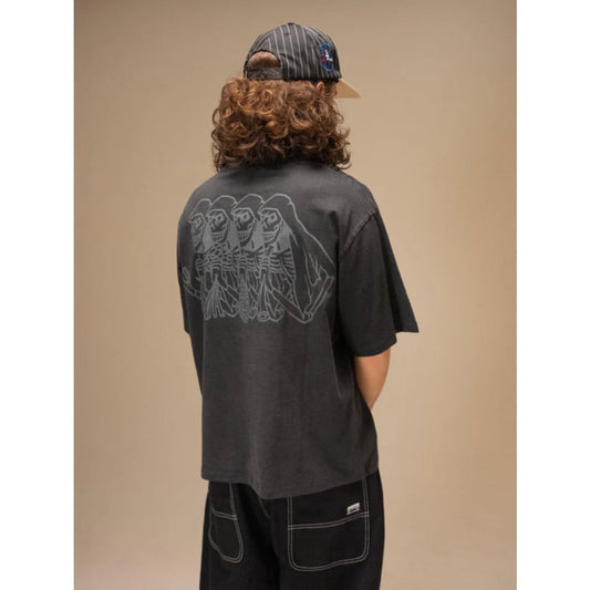 T-shirt Jacker Skeleton Garment Dyed Black - Insidshop.com