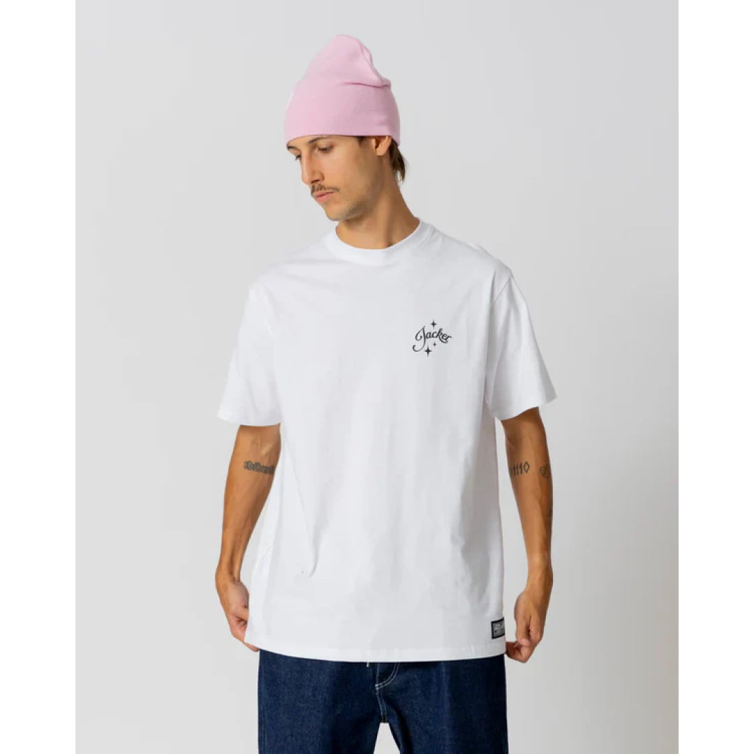 T-shirt Jacker Vacation White - Lobster Service Purple