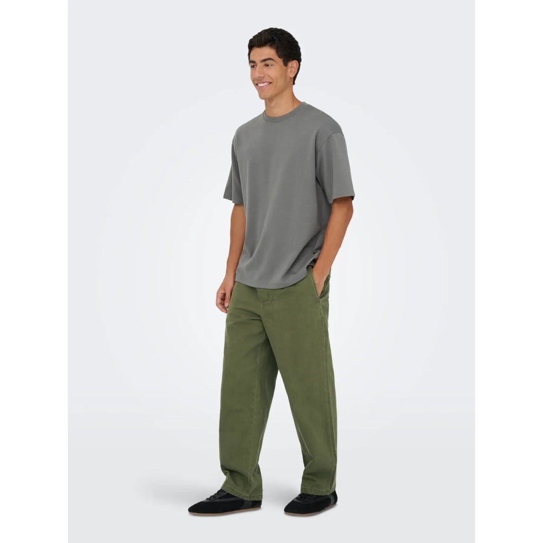 T-shirt Only & Sons Onscaspian Airflex Aut SS Castor Gray