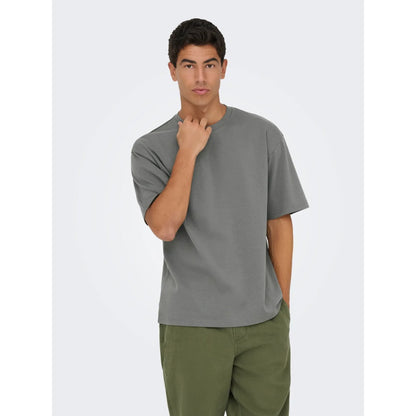 T-shirt Only & Sons Onscaspian Airflex Aut SS Castor Gray