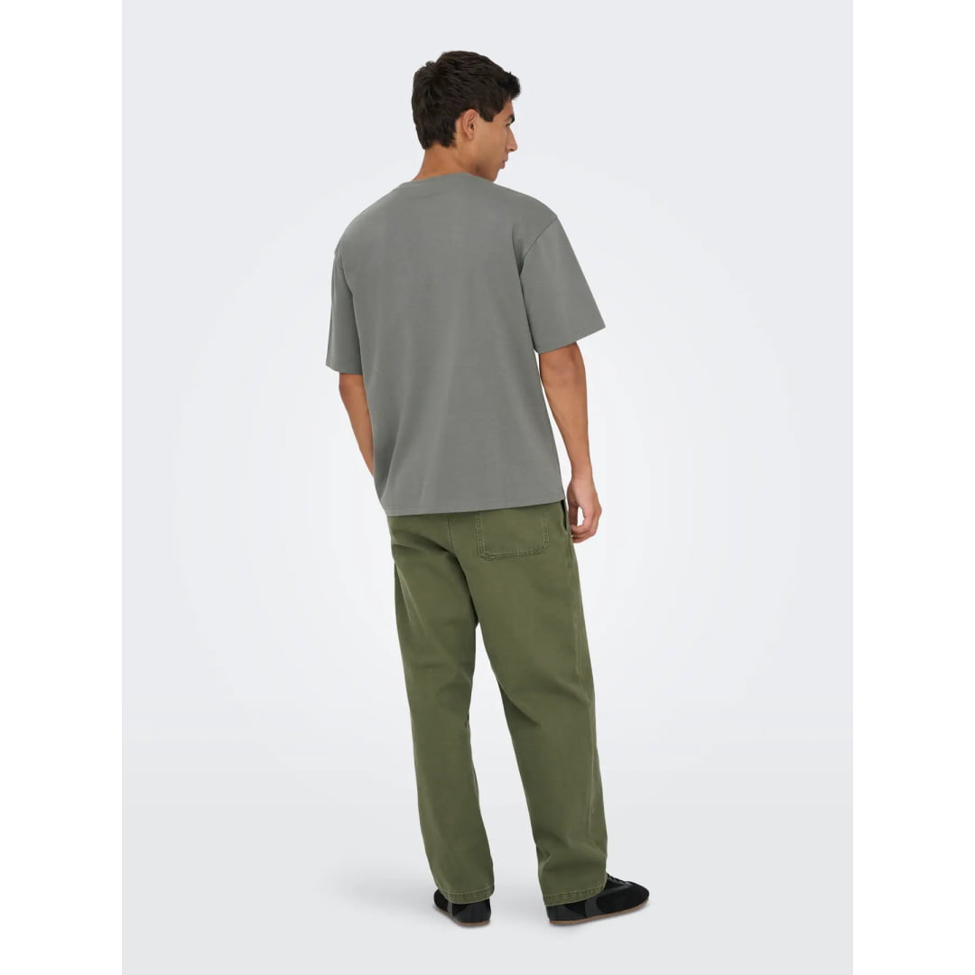 T-shirt Only & Sons Onscaspian Airflex Aut SS Castor Gray