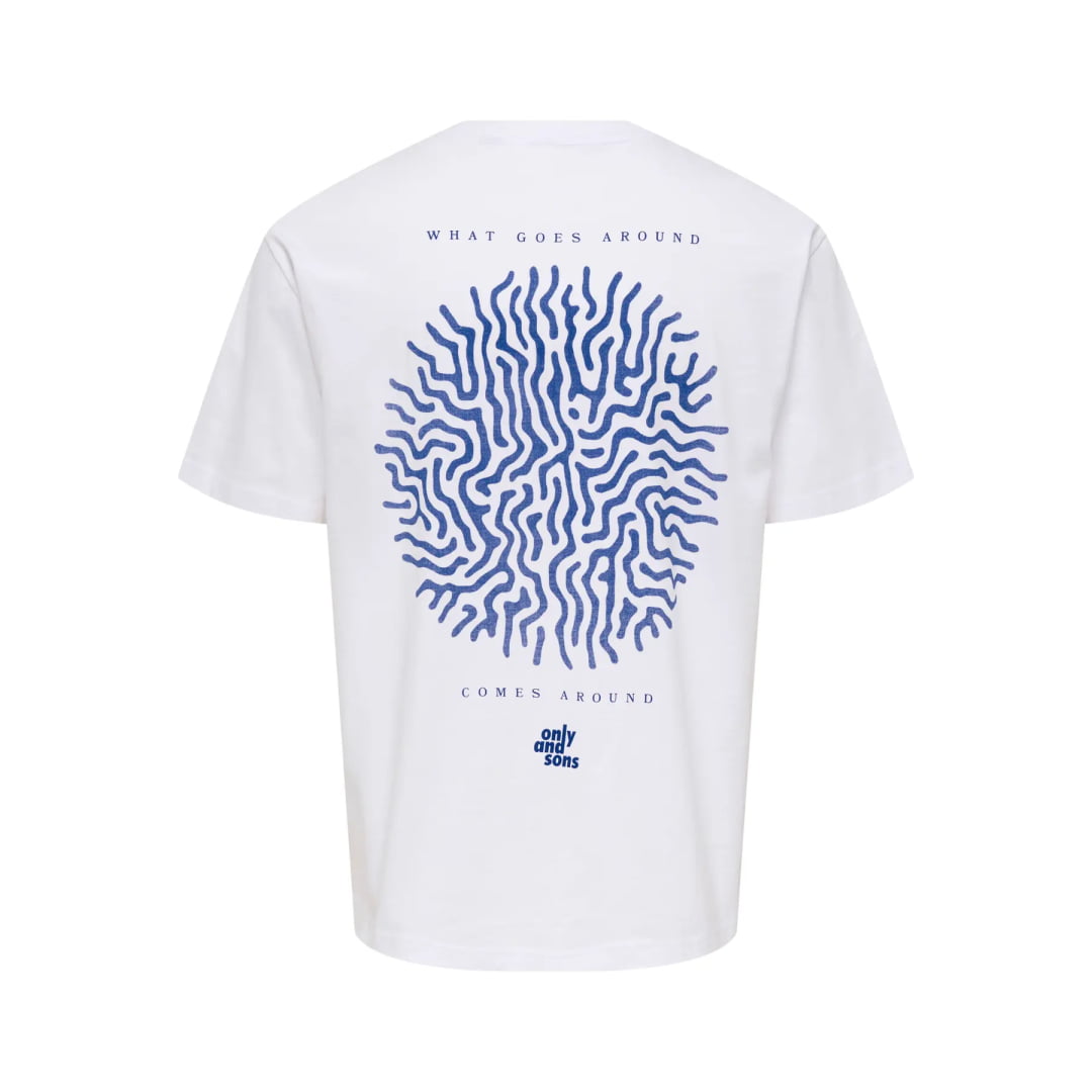 T-shirt Only & Sons ONSCERCLE Life Coral RLX Bright White