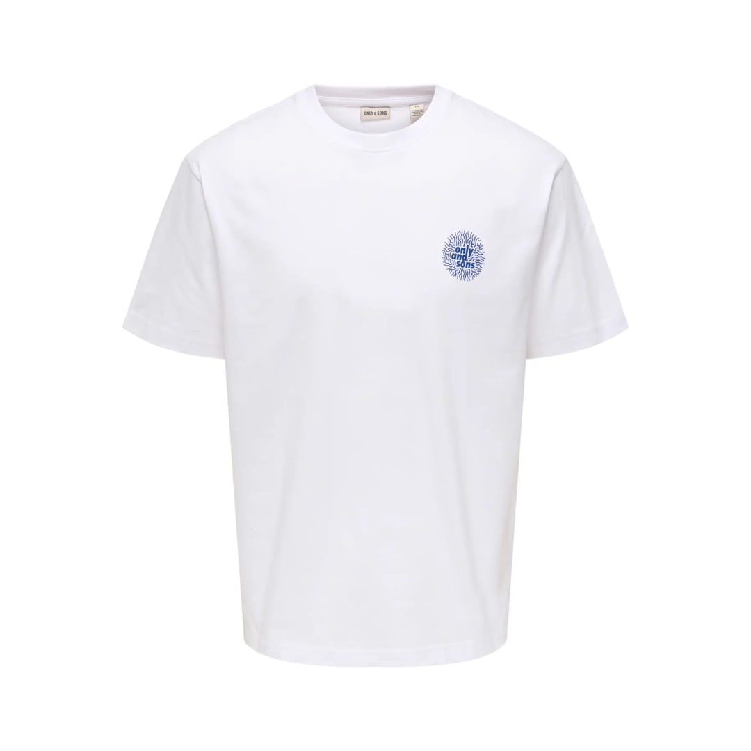 T-shirt Only & Sons ONSCERCLE Life Coral RLX Bright White