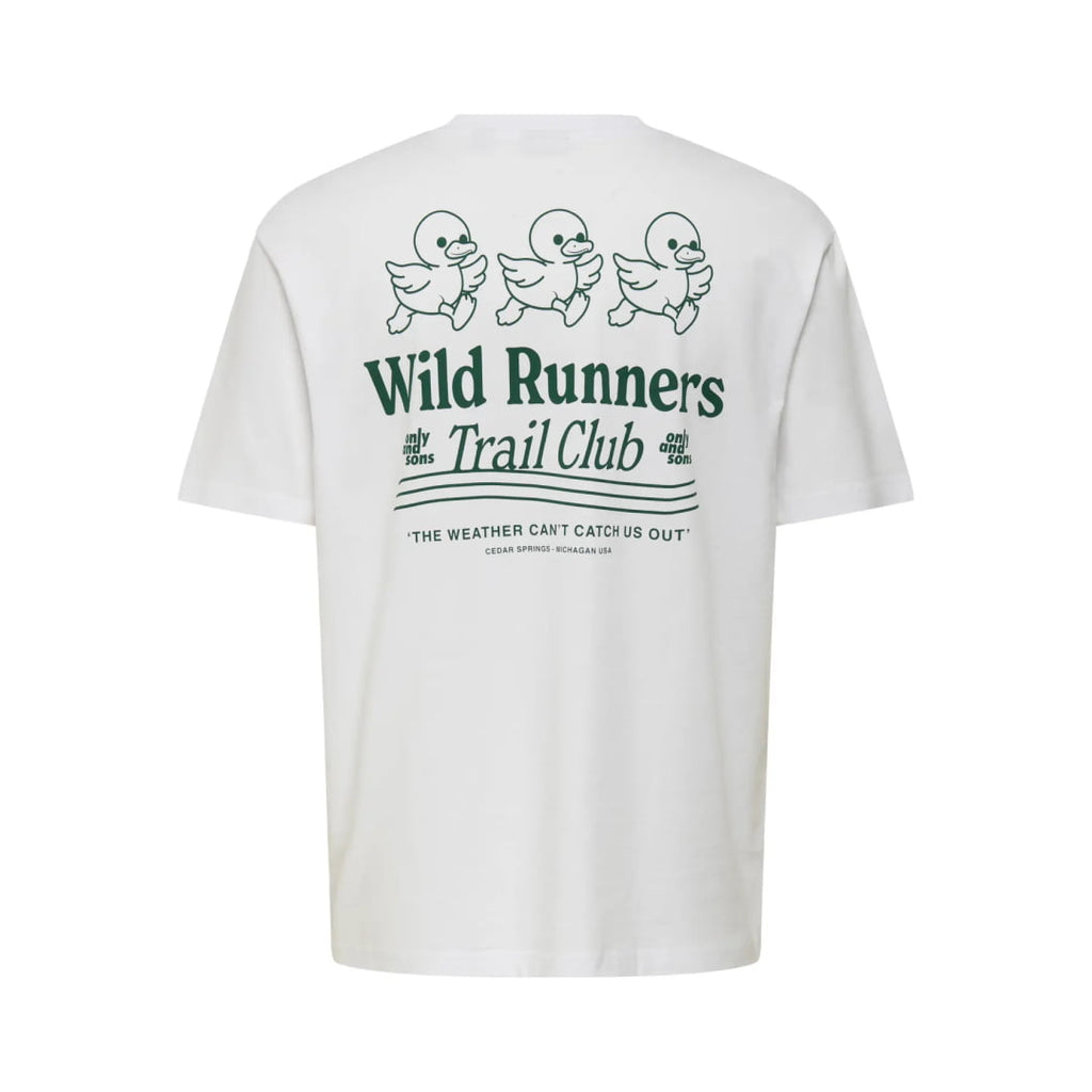 T shirt Only & Sons Onsfred Club Life Relax Bright White