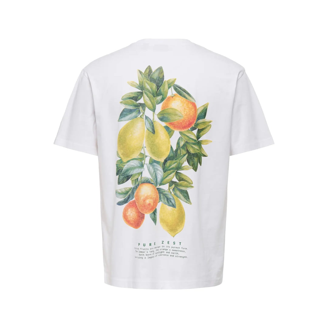 T-shirt Only & Sons ONSFRED Life Greens RLX Bright White